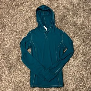 Fabletics hooded running top with thumb holes, size Small